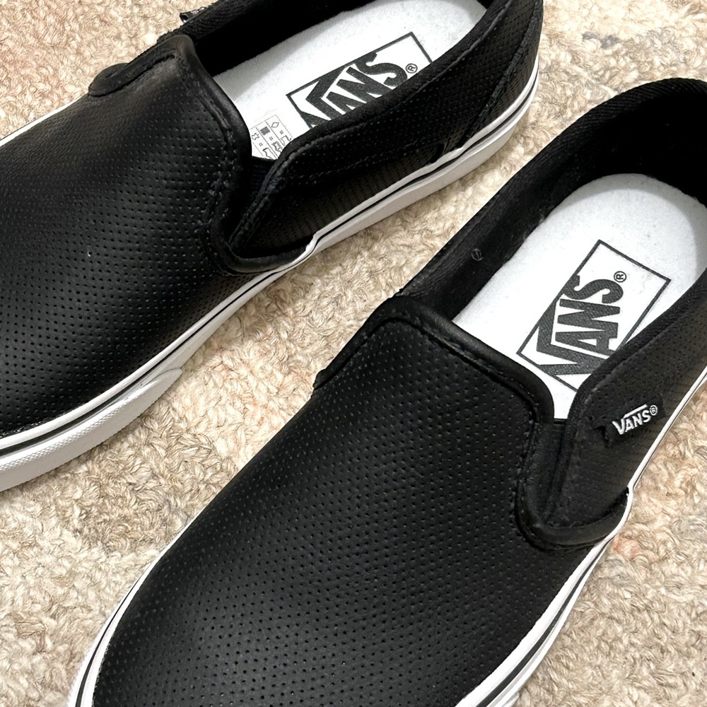 perforated leather-look vans